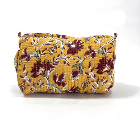 Yellow Flower Cosmetic Bag