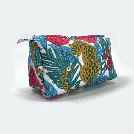 White Leopard Cosmetic Bag