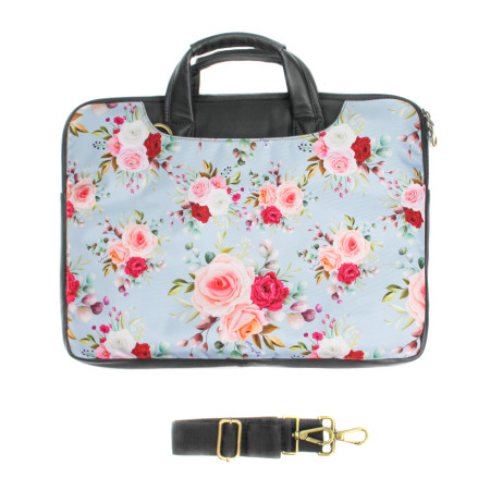 Rose Laptop Bag Light Blue