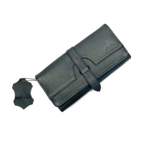 Leather Strap Purse Black