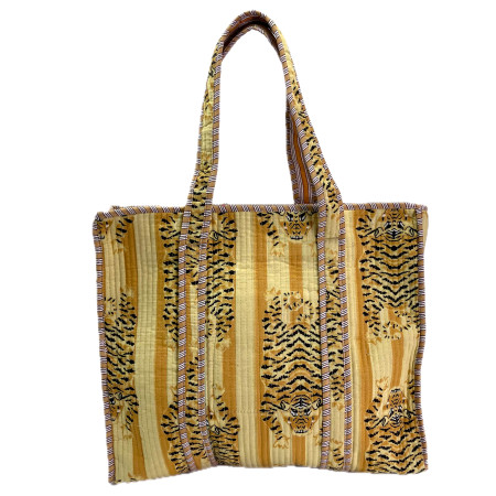 Goldie Quilted Tote Bag Yellow
