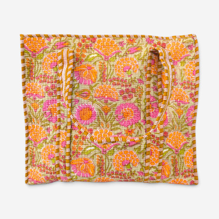 Large Quilted Tote Bag - Green