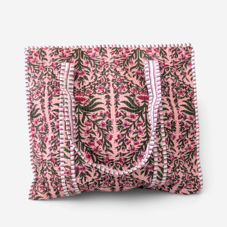 Large Quilted Tote Bag - Pink