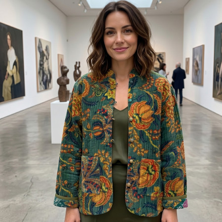 Indu Velvet Quilted Jacket 