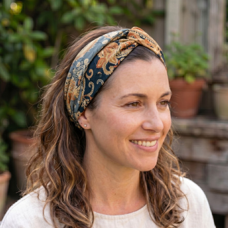 Recycled Sari Knotted Hairband 1