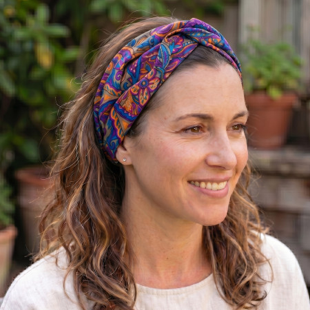 Recycled Sari Knotted Hairband 6
