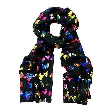 Butterfly Colourful Foil Black