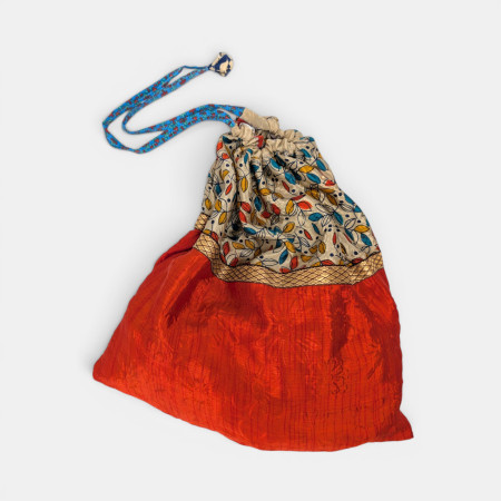 Recycled Sari Drawstring Bag 3