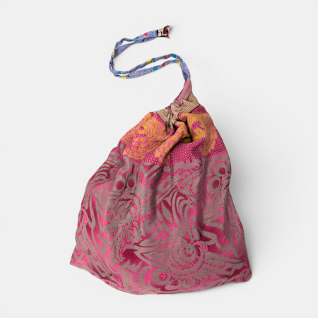 Recycled Sari Drawstring Bag 5
