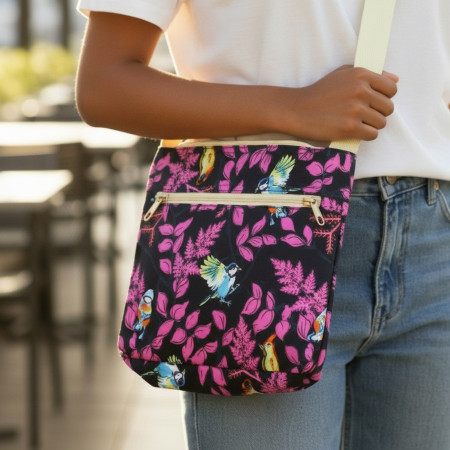 Bright Bird Cross Body Bag Purple