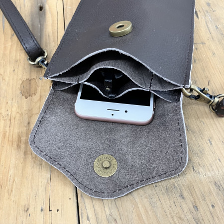 Leather Bag Dark Brown