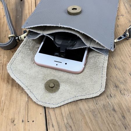 Leather Bag Light Grey