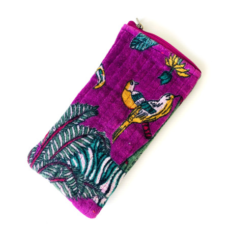 Quilted Velvet Glasses Case Purple