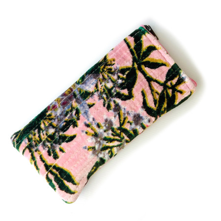 Quilted Velvet Glasses Case Pink