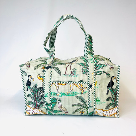 Quilted Duffle Bag - Green
