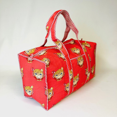 Quilted Duffle Bag - Red