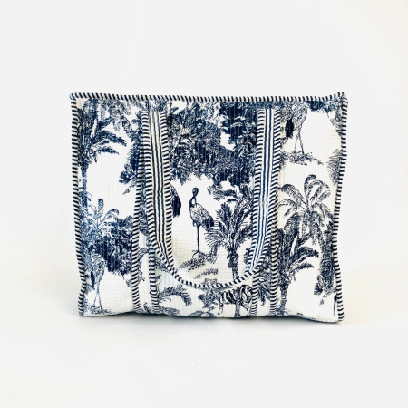 Large Quilted Tote Bag - White