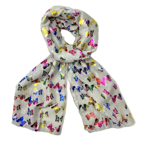 Butterfly Colourful Foil Grey