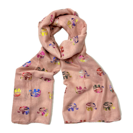 Multi Coloured Foil Elephant Pink