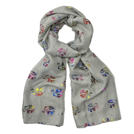 Multi Coloured Foil Elephant Grey