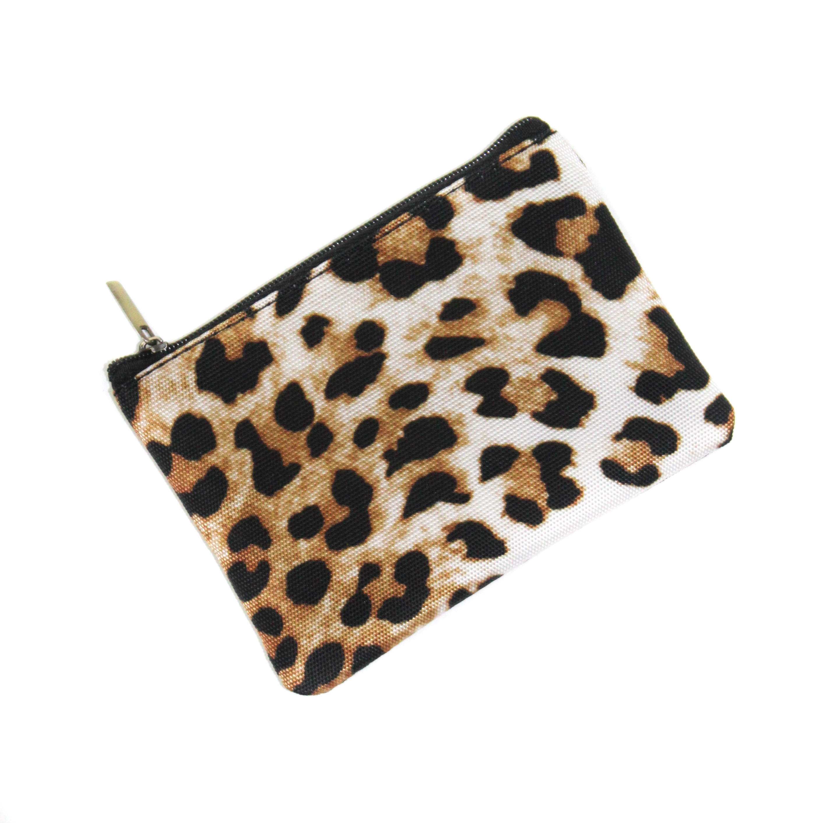 Leopard Print Coin Purse Black