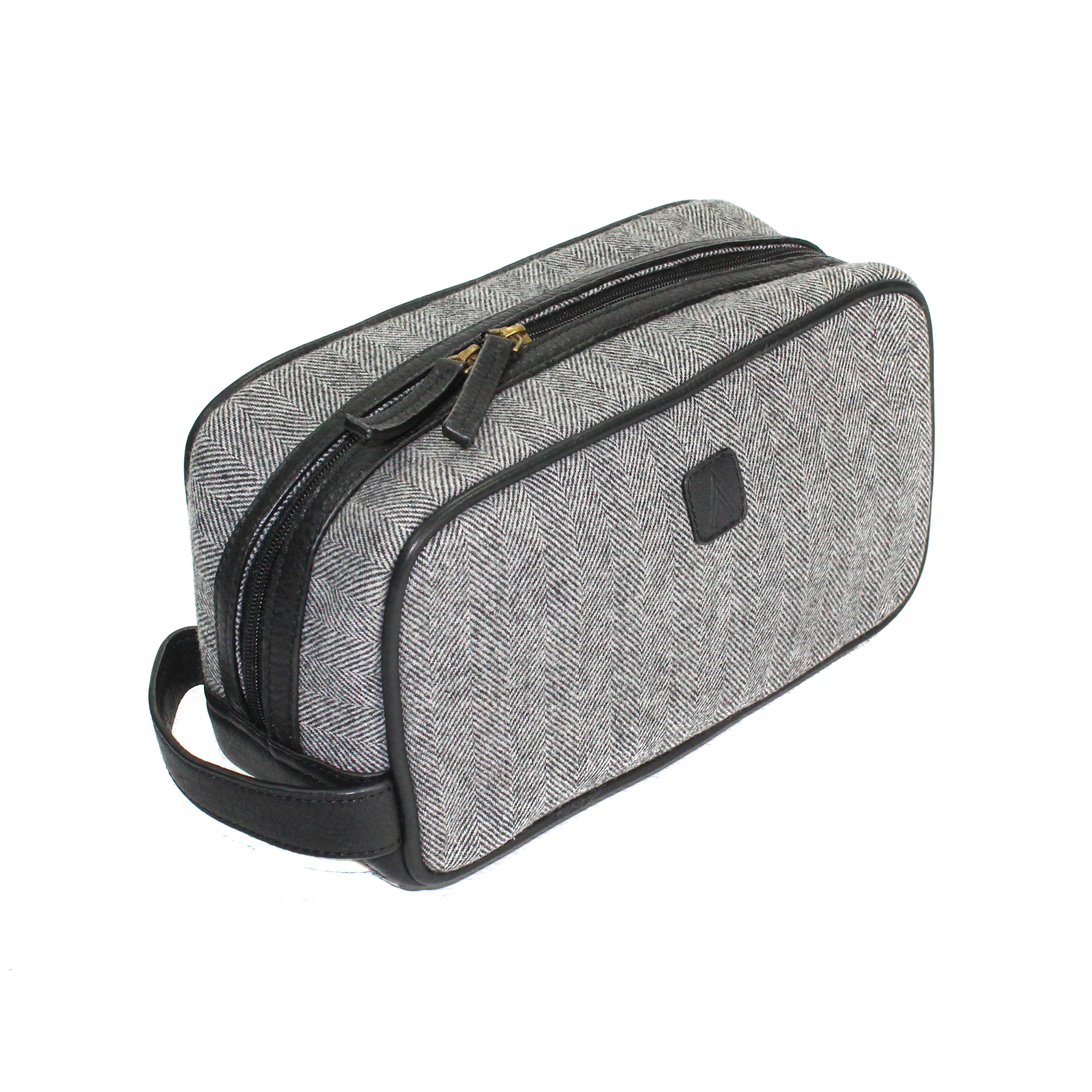 Herringbone Black Toiletry Bag