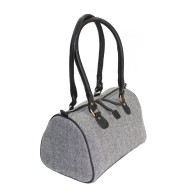 Herringbone Black Barrel Bag 