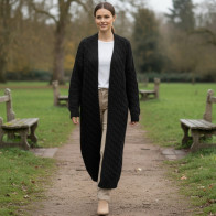 Long Knitted Cardigan M/L Black 