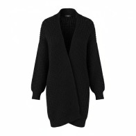 Short Knitted Cardigan XL Black