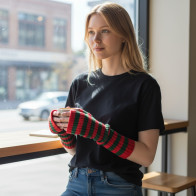 Long Knitted Glove Red