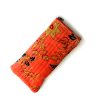 Quilted Velvet Glasses Case Orange