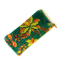 Quilted Velvet Glasses Case Green