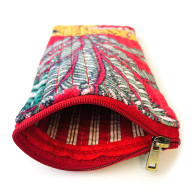 Quilted Velvet Glasses Case Red