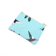 Passion Flower Coin Purse Light Blue