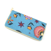 Folk Flower Purse Light Blue