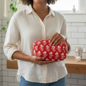 Madura Set of 3 make Up Wash Bags Red