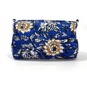 Blue Flower Cosmetic Bag