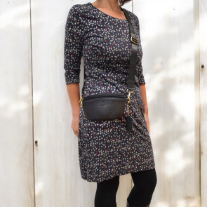 Pebbled Leather Crossbody Bag Black