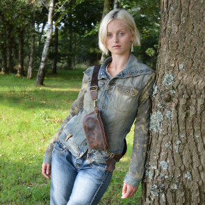 Leather Crossbody Bag Brown