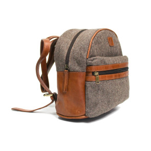 Herringbone Brown Small Backpack 