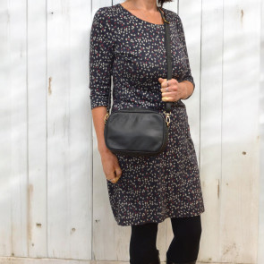 Pebbled Leather Camera Bag Black