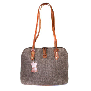 Herringbone Brown Hand Bag