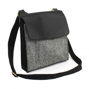 Herringbone Black Flap Bag