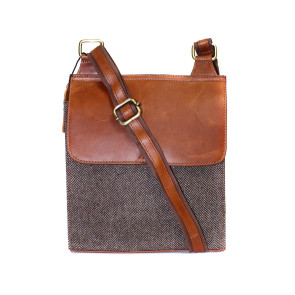 Herringbone Brown Flap Bag