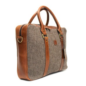 Herringbone Brown Laptop / Brief Case