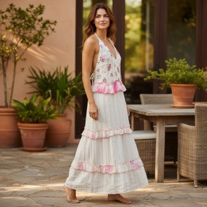 Embellished Maxi Dress Pink