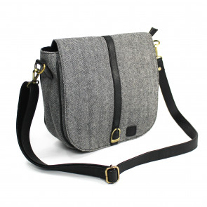 Herringbone Black Saddle Bag