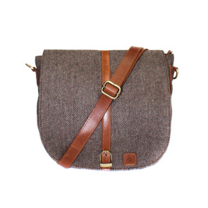 Herringbone Brown Saddle Bag