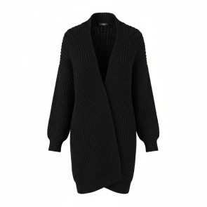 Short Knitted Cardigan X Large Black