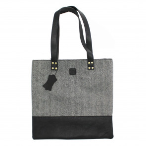 Herringbone Tote Bag Black